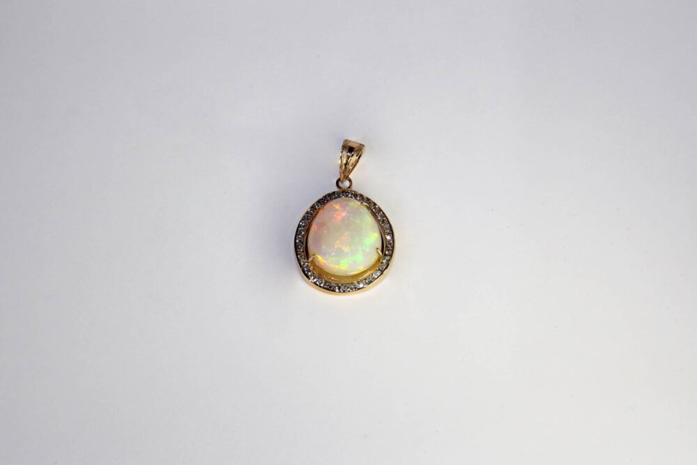 Pendiente en oro rosa 14k con 27.00 quilates de Ópalo Fino y 2.50 en diamantes - Image 4